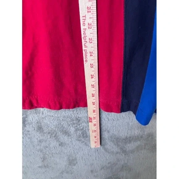 Lands' End Rugby Shirt Mens L Color Block Striped Long Sleeve‎ Collared Top